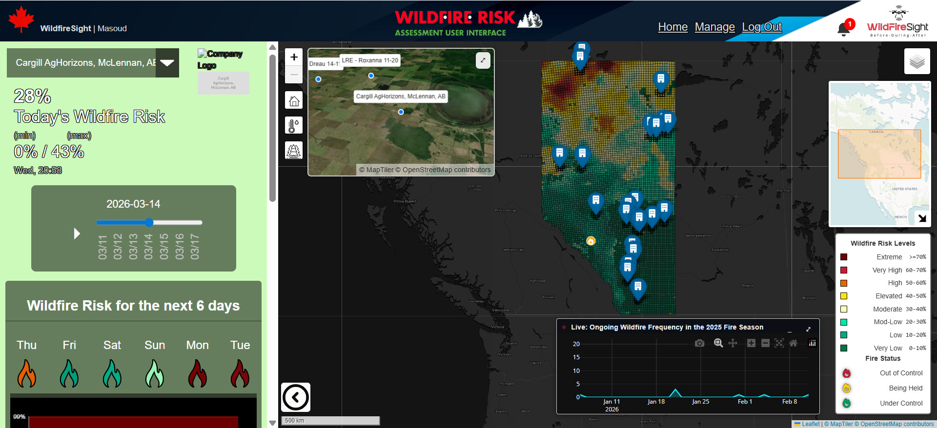 WildfireSight dashboard preview on monitor